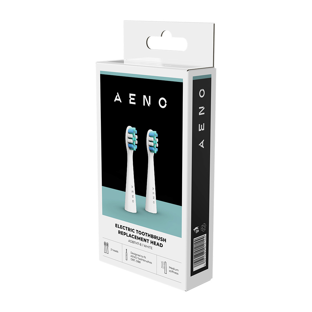 AENO Replacement toothbrush heads White Dupont bristles 2pcs in set for ADB0007/ADB0008