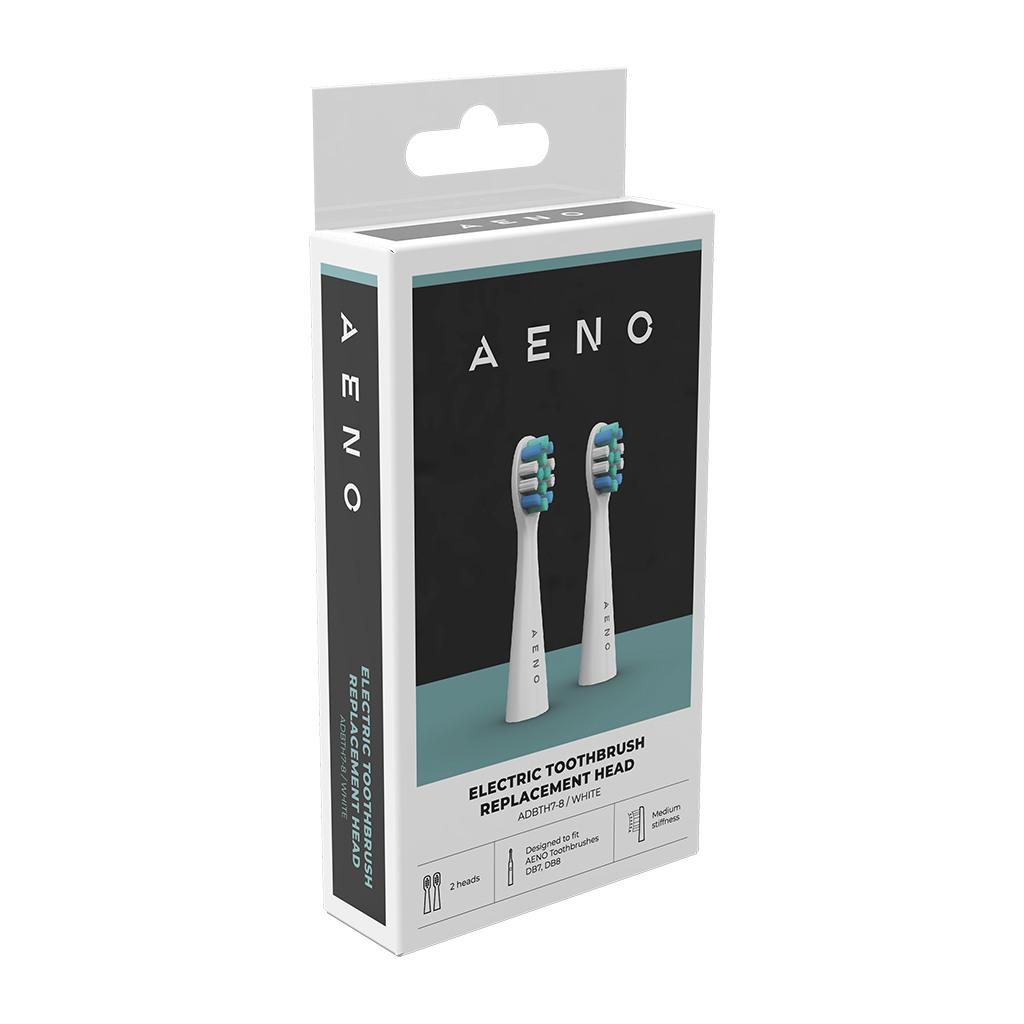 AENO Replacement toothbrush heads White Dupont bristles 2pcs in set for ADB0007/ADB0008