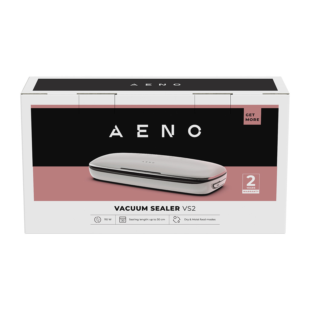 AENO Vacuum sealer VS2: 120W 75kPa Dry/Moist Food Mode 3 modes: Vac+Seal Seal Pulse Max