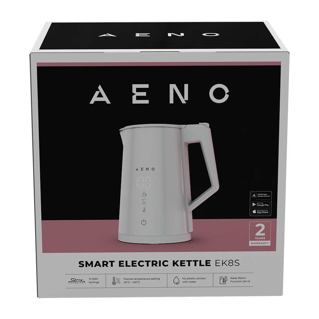 AENO Electric Kettle EK8S Smart: 1850-2200W 1.7L Strix Double-walls Temperature Control Keep warm Function Control