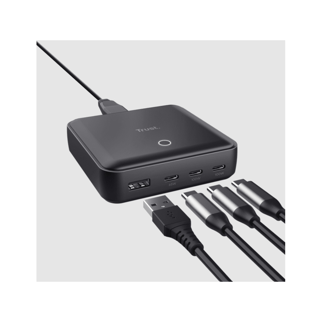 Trust Maxo 100W 4-port USBdesktop punjač, 3 USB-C porta,1 USB-A port