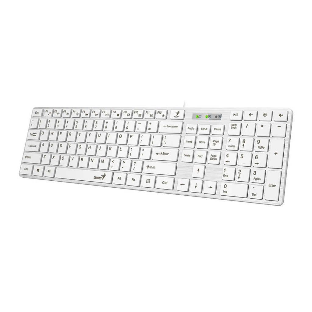 Genius SlimStar 126 tastatura  USB veza, low-profile tipke, bijela - Image 2