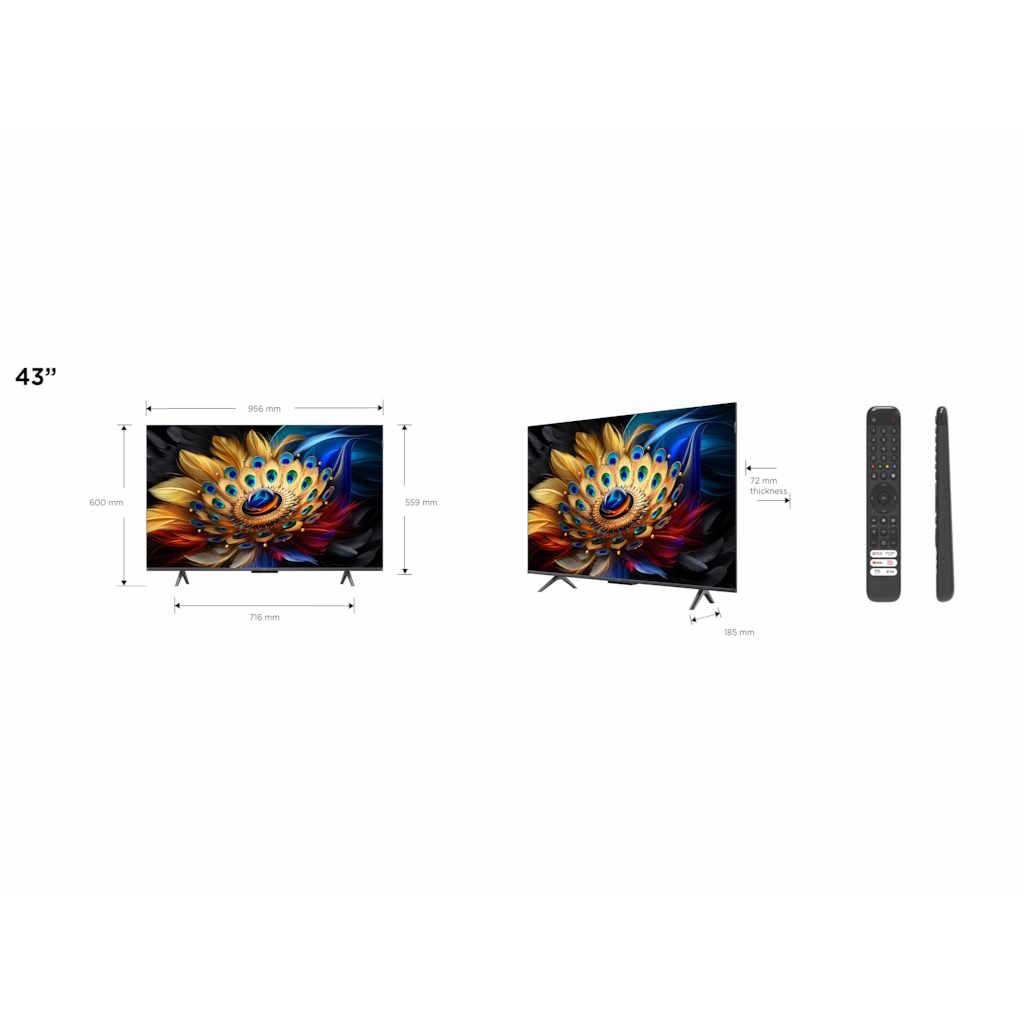 TCL 43"C655 4K QLED TVMotion Clarity 120HZ Google TVHDMI 2.1; 2.0 ONKYO Dolby Atmos - Image 6