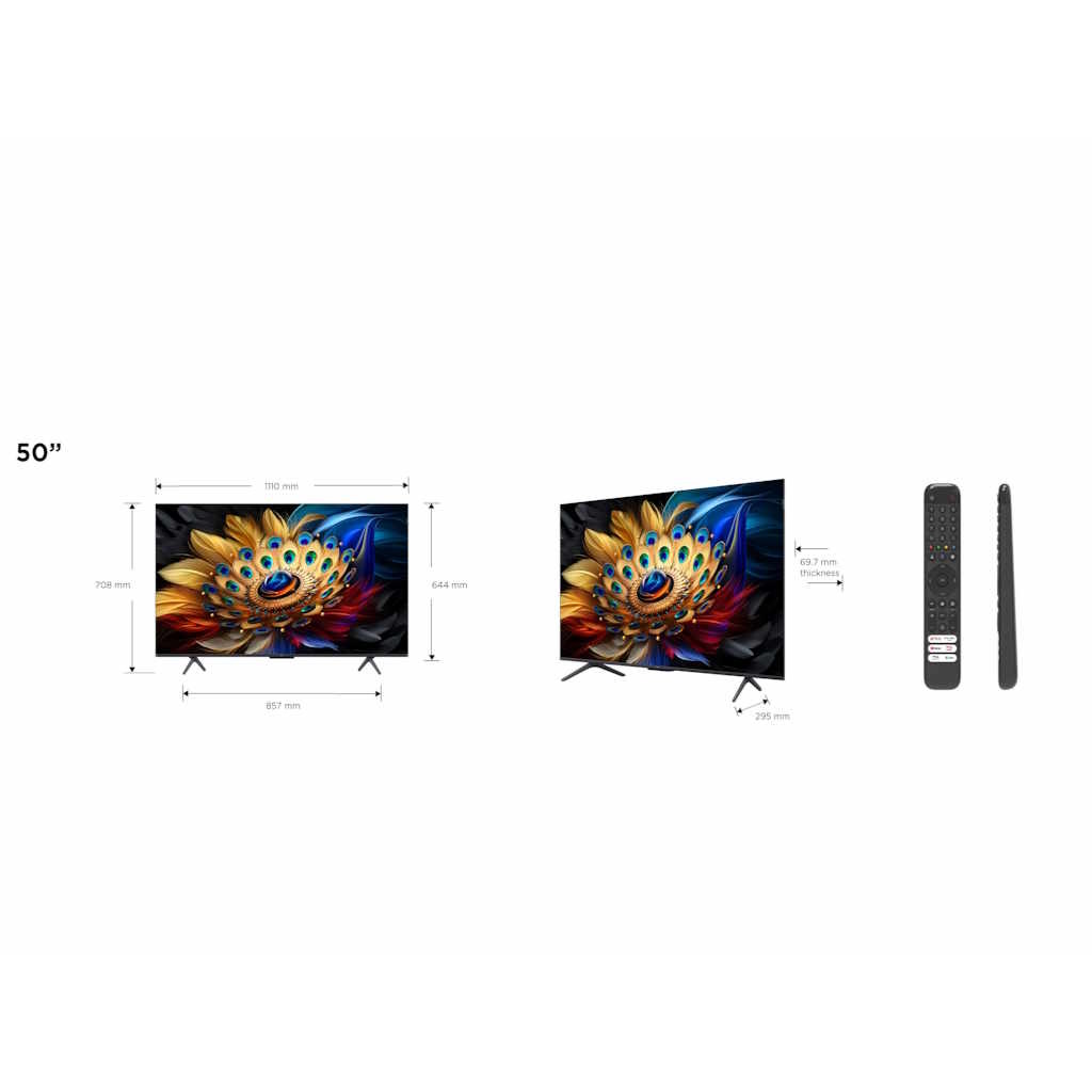 TCL 50"C655 4K QLED TVMotion Clarity 120HZ Google TVHDMI 2.1; 2.0 ONKYO Dolby Atmos - Image 4