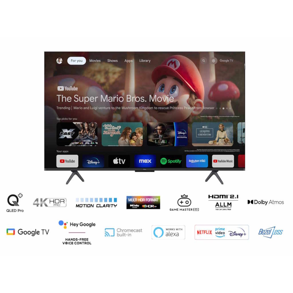 TCL 50"C655 4K QLED TVMotion Clarity 120HZ Google TVHDMI 2.1; 2.0 ONKYO Dolby Atmos - Image 5