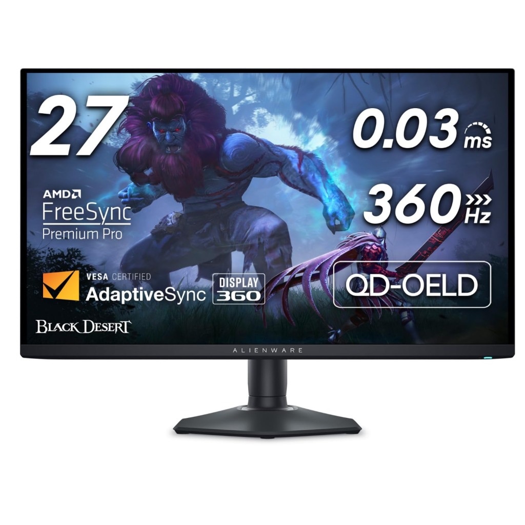 Alienware AW2725DF 27" QHD 360Hz Anti-Reflective Gaming Monitor - 2560x1440, 16:9, 1000:1, 400 cd/m2