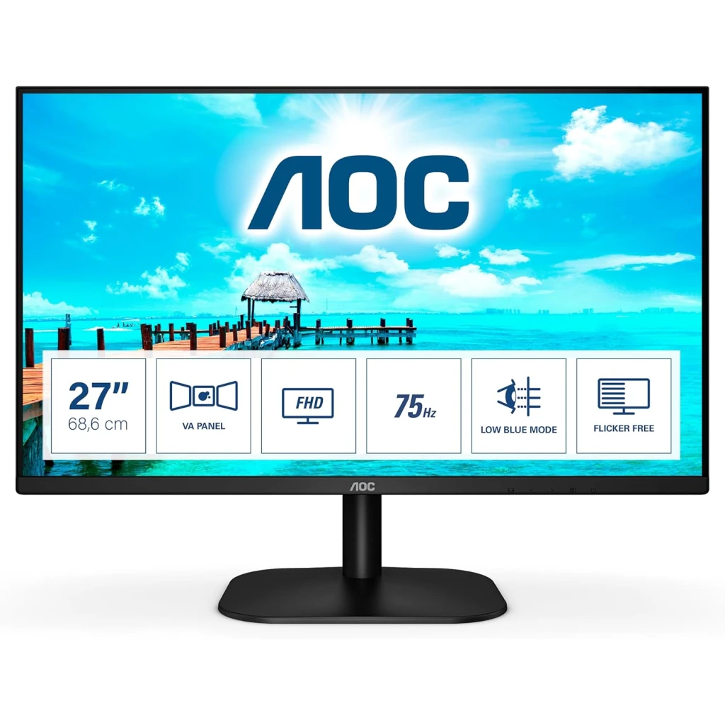 AOC Monitor 27" 27B2DM VA FullHD 75Hz osvježavanje, 4ms odziv VGA HDMI