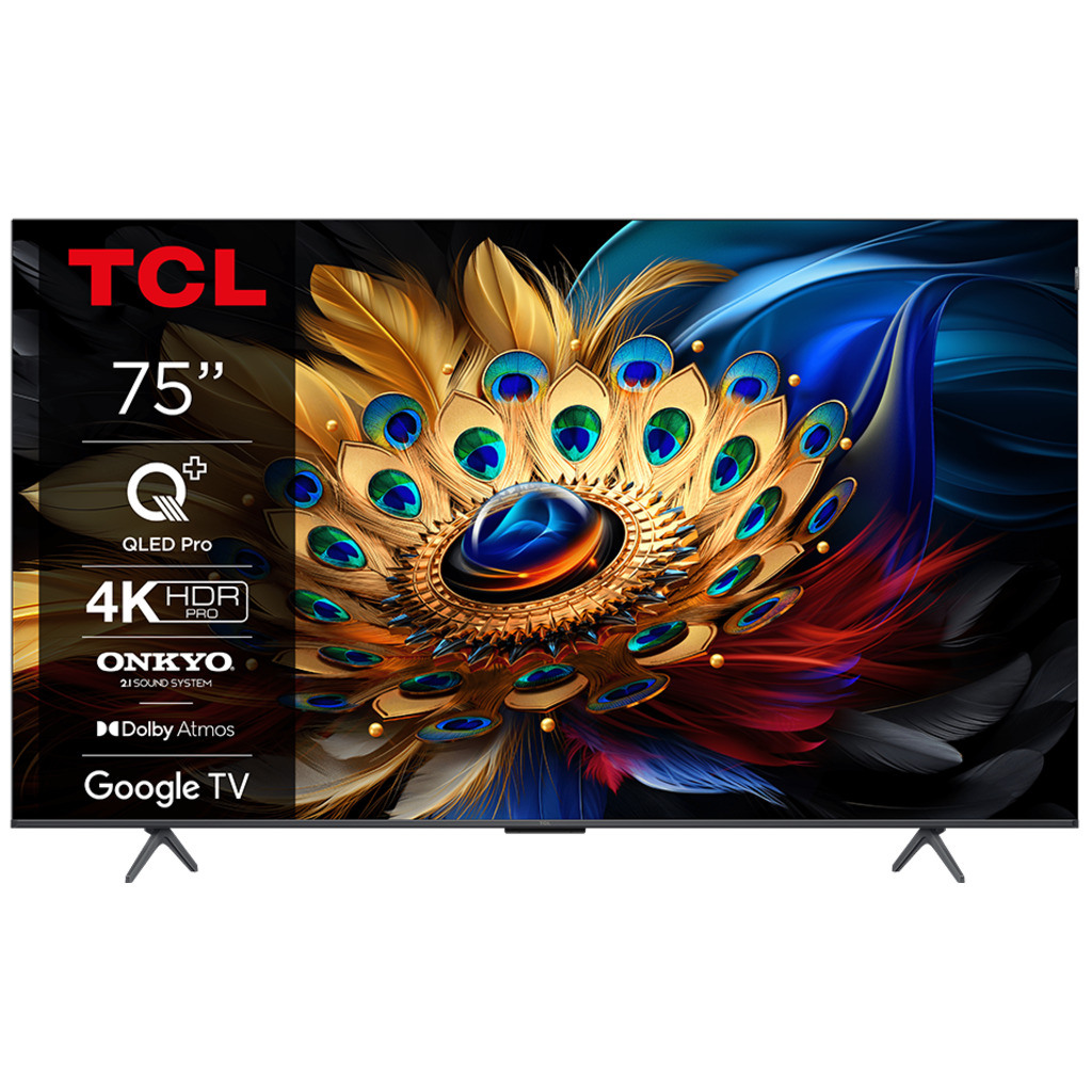 TCL 75"C655 4K QLED TVGoogle TV; QLED pro; 144HZMotion clarity pro; HDMI 2.1; 2.1 ONKYO