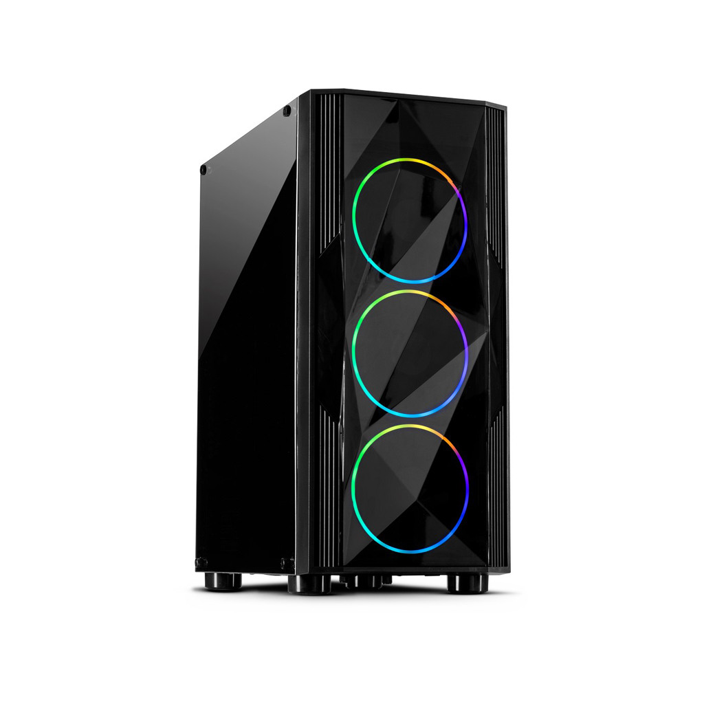 Inter-tech Case A-3401 ChevronRGB gaming, 3x RGB fans,Acrylic glass front panel