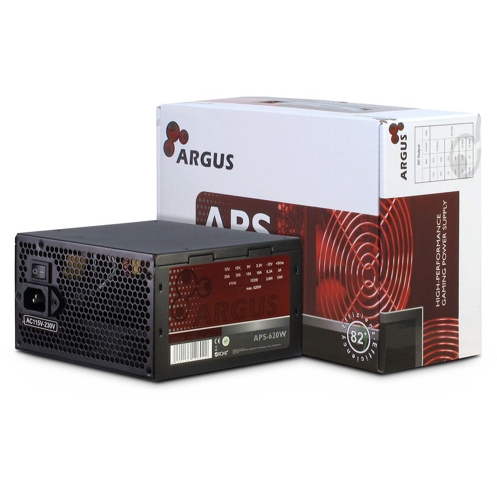 Power Supply INTER-TECH Argus APS 620W efficiency 86.3% dual rail 30A/30A 120 mm silent fan