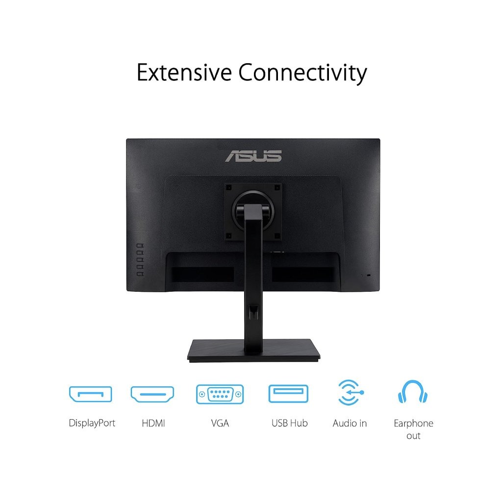 Asus Monitor VA24EQSBIPS, FHD, 300cd, 5ms, 75hz, VGA,HDMI,DP,2xUSB,SPK,Tilt,Height,Swivel,Pivot