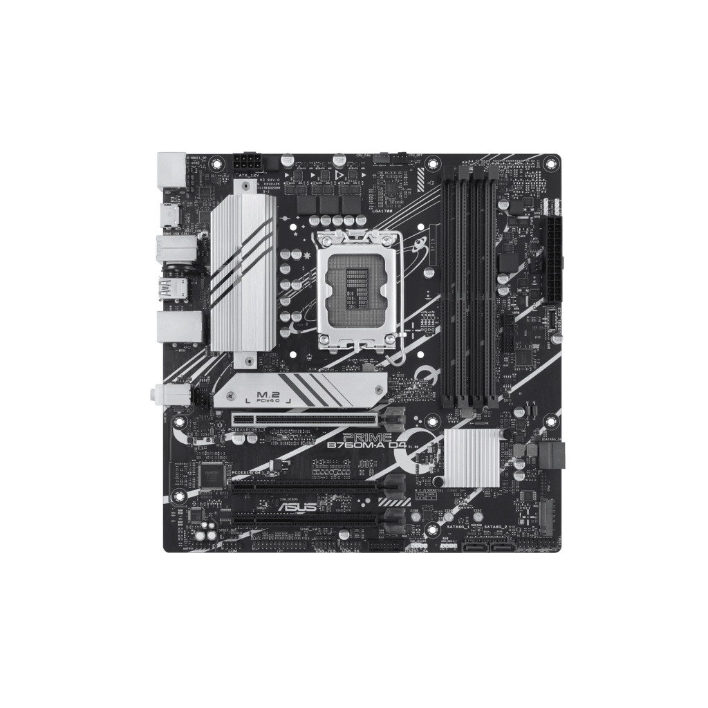 ASUS MB PRIME B760M-A D4-CSMIntel B760, LGA 1700, 2x M.2,4xDDR4; 2xHDMI, DP, mATX