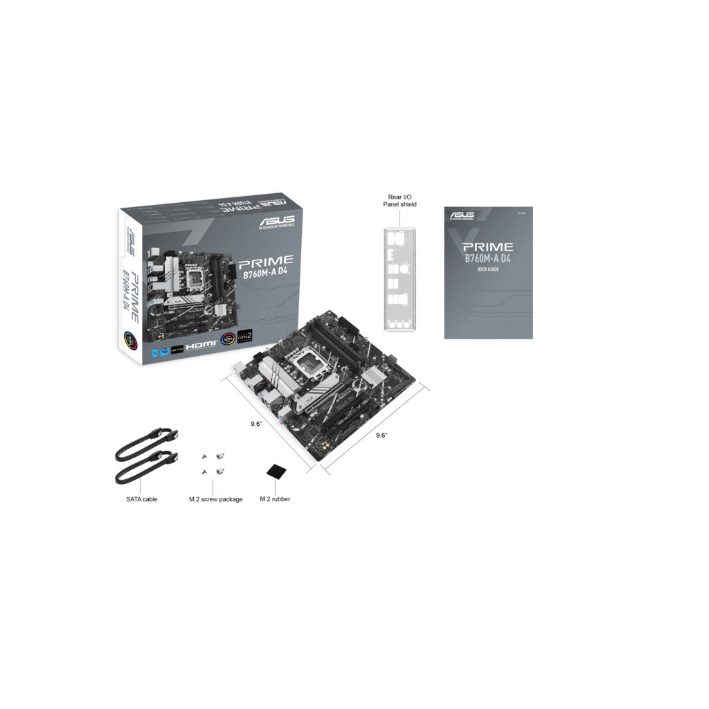 ASUS MB PRIME B760M-A D4-CSMIntel B760, LGA 1700, 2x M.2,4xDDR4; 2xHDMI, DP, mATX