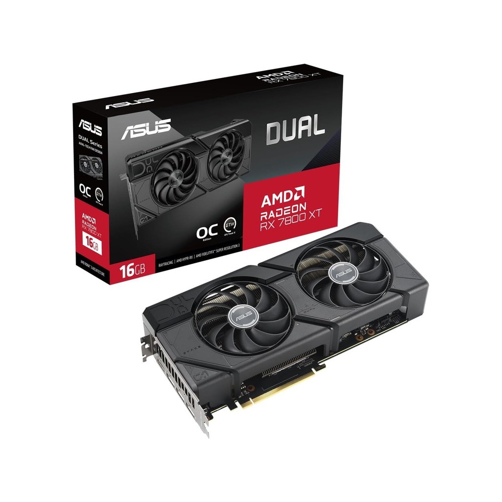 ASUS DUAL RX 7800 XT OC 16GBAMD Radeon 7800 XT OC16GB GDDR6 256bit;HDMI,3xDP