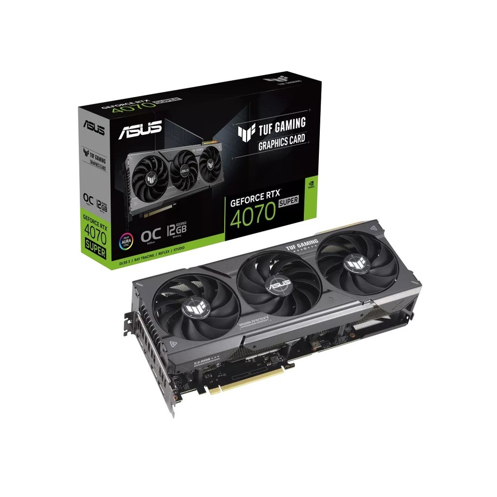 ASUS TUF-RTX4070S-O12G-GAMINGNVIDIA RTX 4070 SUPER, OC,12GB GDDR6X 192bit;HDMI,3xDP