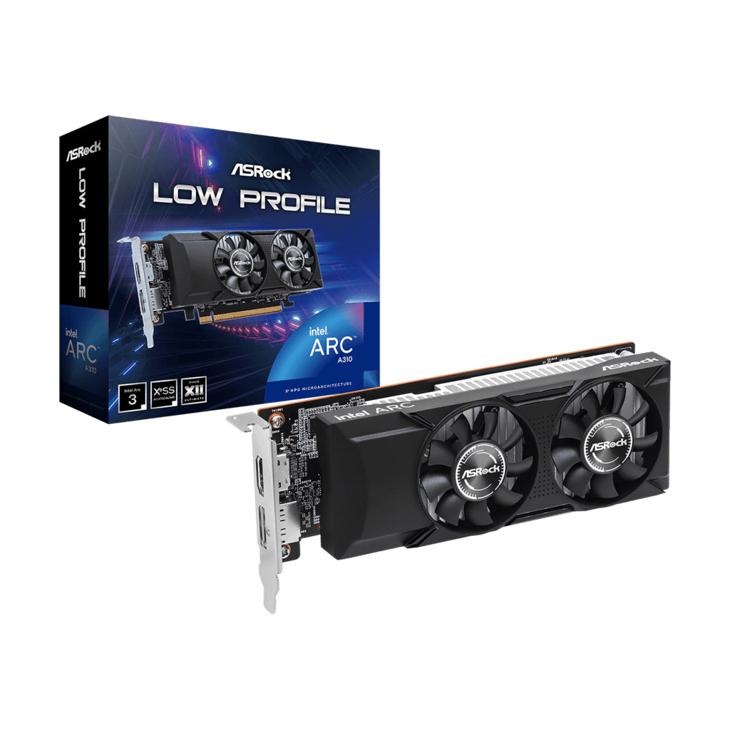 ASROCK VGA A310 LP 4Glow profileIntel Arc A310;4GB GDDR6 64bit;HDMI,DP