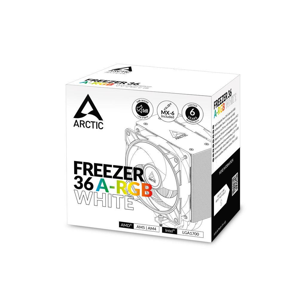 Arctic Freezer 36 A-RGB WhiteCPU cooler, 1700, AM4, AM5