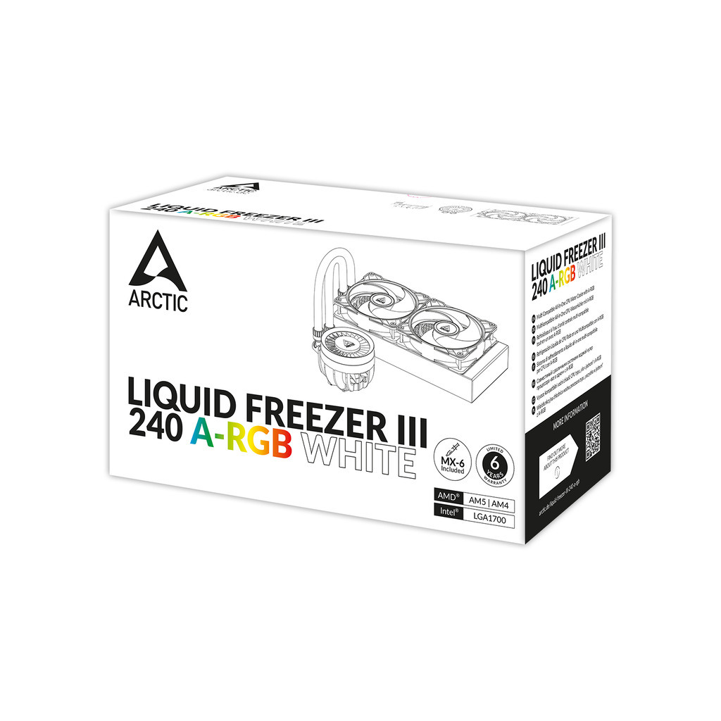 Liquid Freezer III 240 A-RGB WWhite, Multi Compatible AIOCPU Water Cooler, 1851, 1700, AM4, AM5