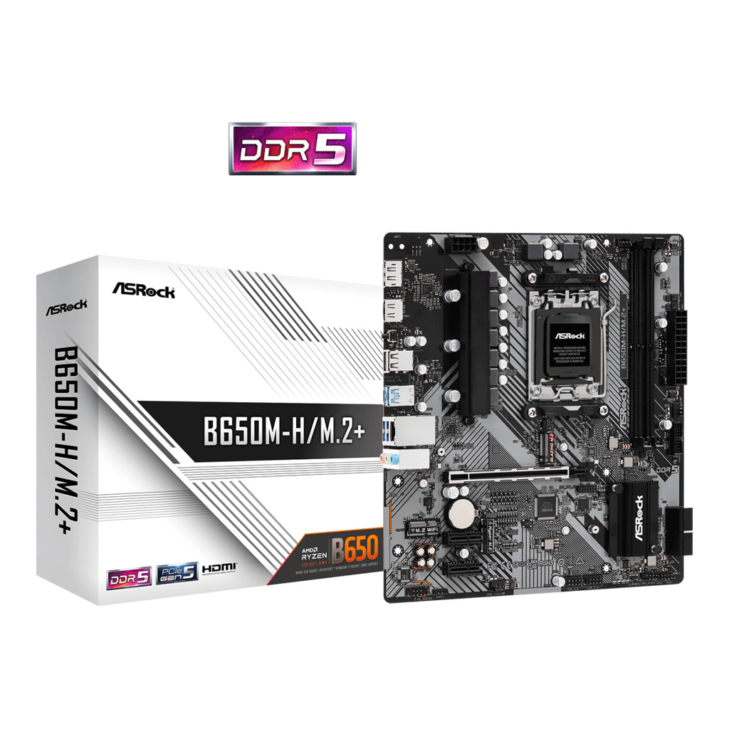 ASROCK MB B650M-H/M.2+AMD B650, AM5, 2xDDR5, 2xM.24xSATA, HDMI, DP, microATX