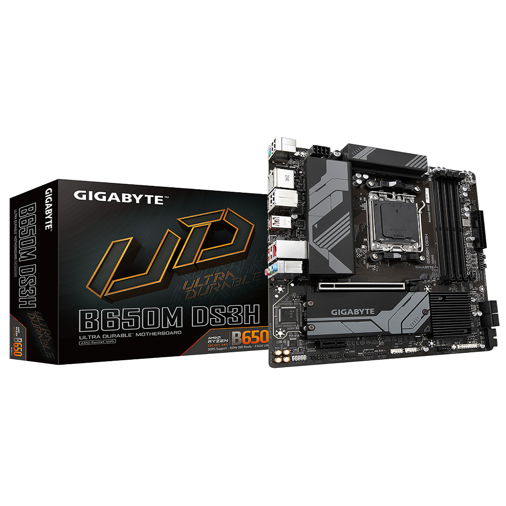 Gigabyte MB [B650M DS3H]AM5; 4xDDR5; 2xM.2;4xSATA; 6xUSB; 2xDP; 1xHDMI; mATX