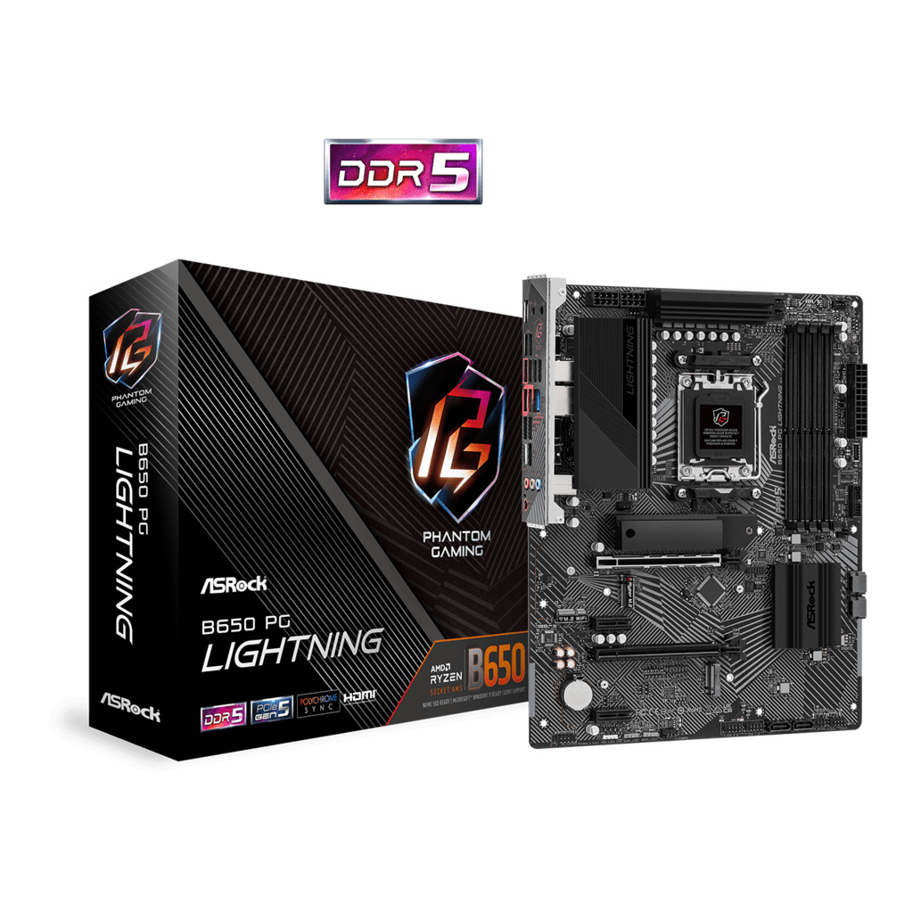 ASROCK MB B650 PG LIGHTNINGAMD B650; AM5; 4xDDR5; 3xM.24xSATA; RAID; HDMI; ATX