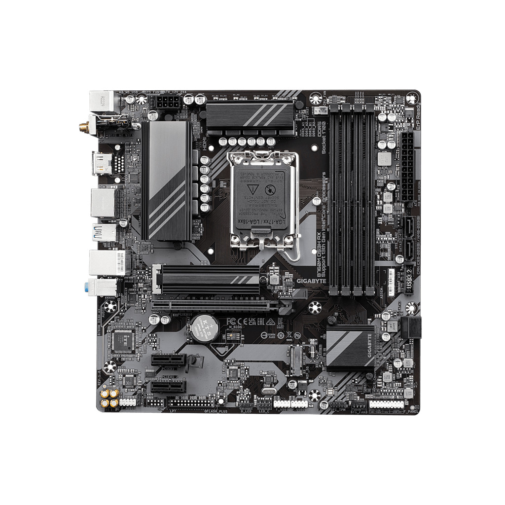 Gigabyte MB B760M DS3H AXLGA1700; 4xDDR5; 2xM.2, 4xSATAHDMI, DP; WIFI; mATX