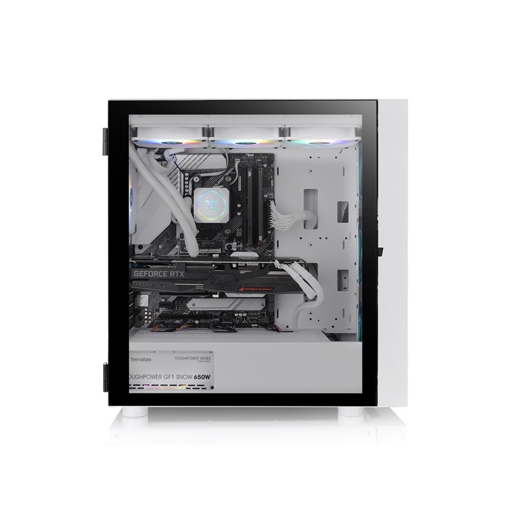 Thermaltake H570 TG ARGB Snow Mid tower, tempered glass, 3x 120mm ARGB Lite fan - Image 3