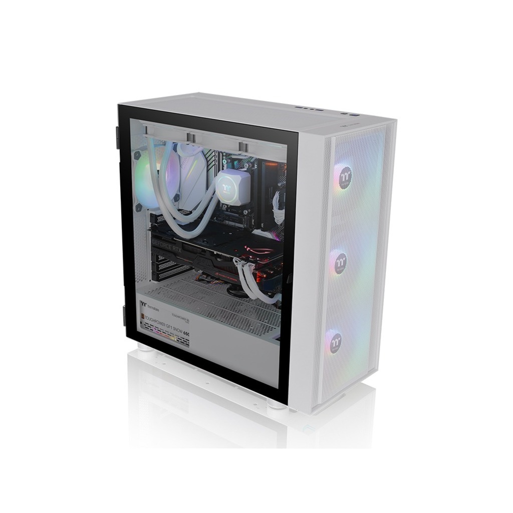 Thermaltake H570 TG ARGB Snow Mid tower, tempered glass, 3x 120mm ARGB Lite fan - Image 4