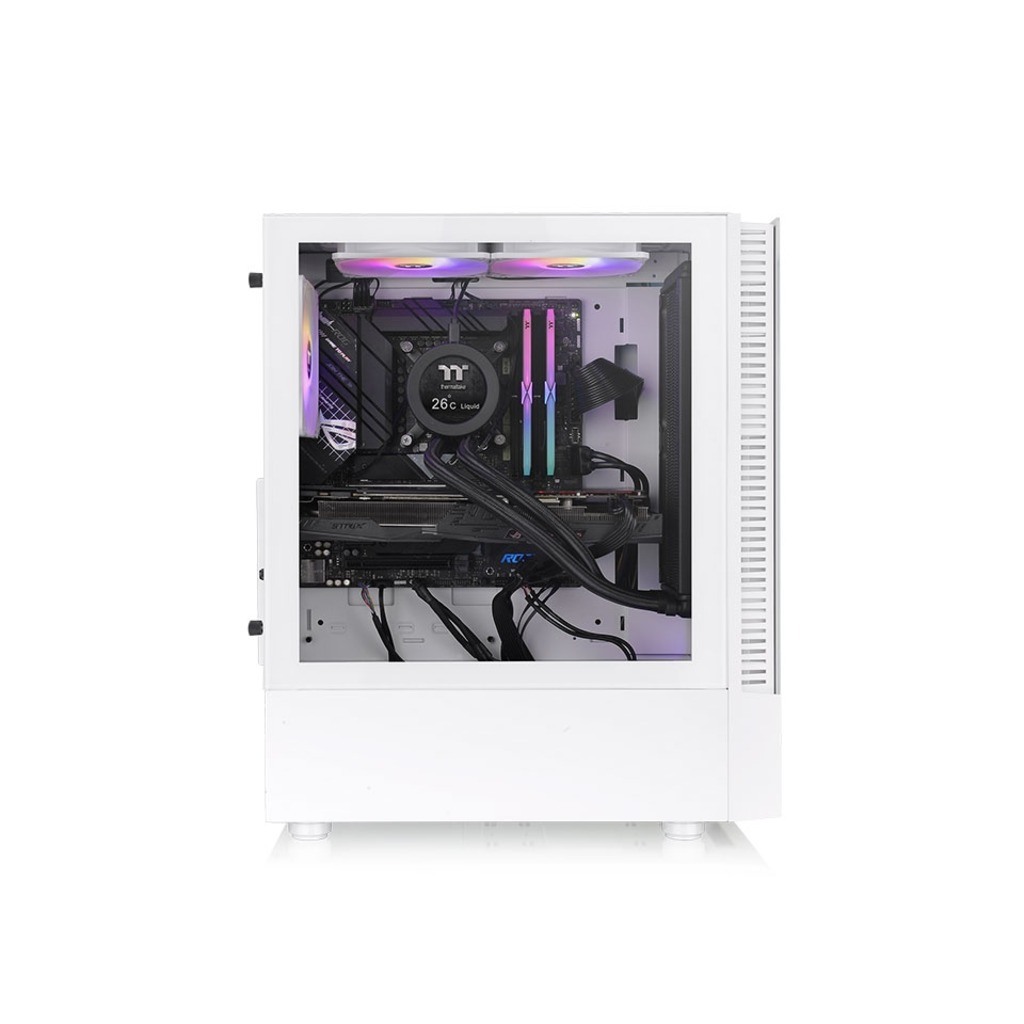 Thermaltake View 200 ARGB Snow Mid tower, tempered glass, 3x 120mm ARGB Lite fan - Image 3