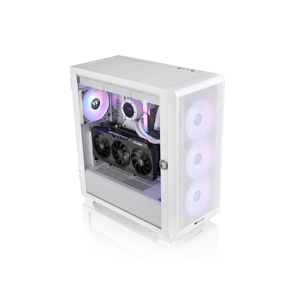 Thermaltake S250 TG ARGB SnowMid tower case, white,4x CT120 ARGB white fans - Image 4