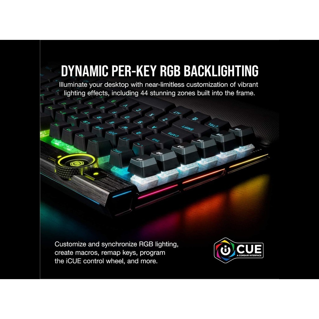 Corsair K100 RGB KeyboardOptical-Mechanical GamingCorsair OPX Switch, Black