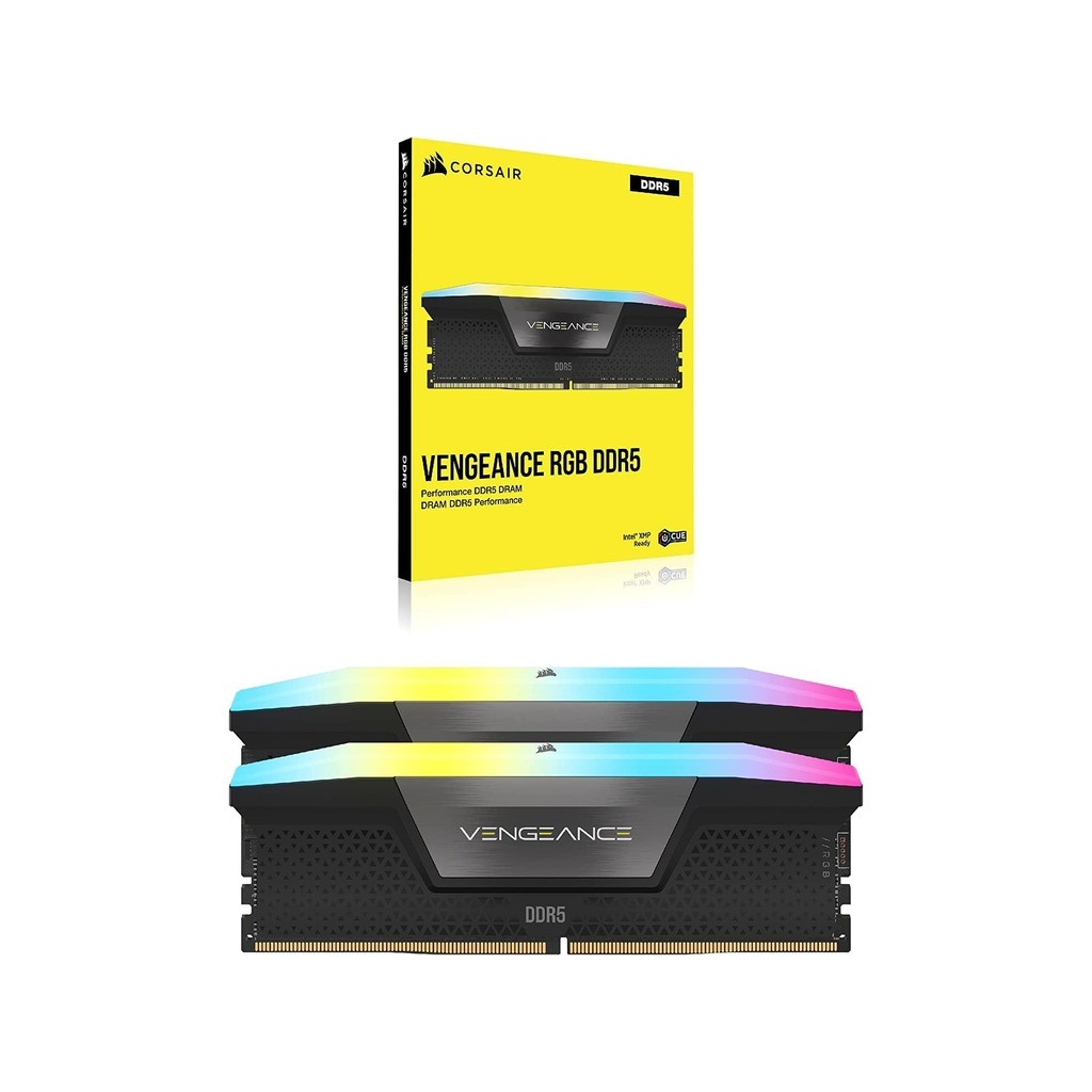 CORSAIR DDR5 32GB (2x16GB)RGB, 5600MT/s,VENGEANCECL40, Intel XMP