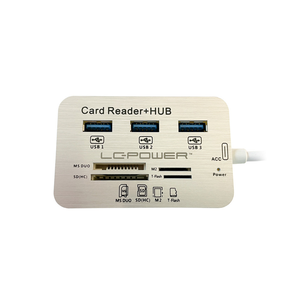 LC-Power USB Type-C Hub3x USB 3.0 type A, card readersd(hc), t-flash, M2, MS Duo cards - Image 2