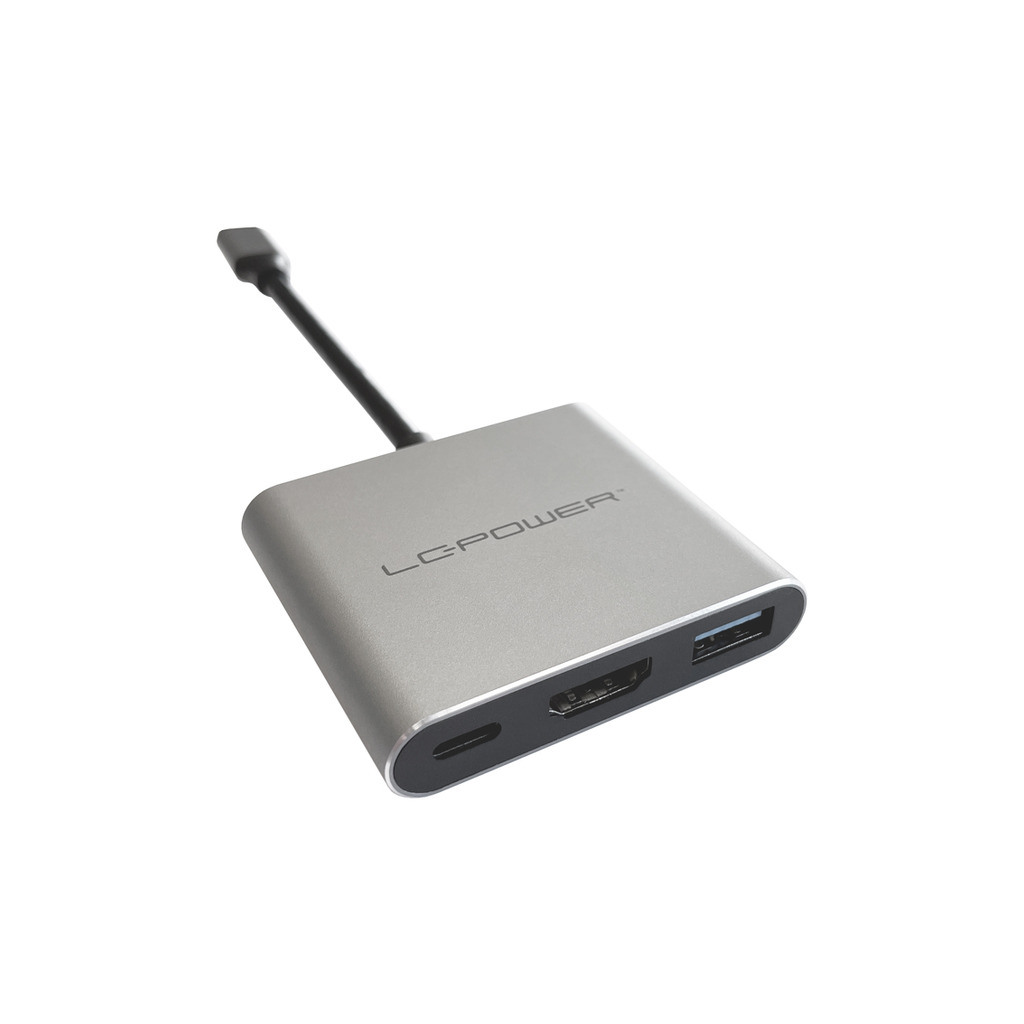 LC-Power USB-C HubUSB-A,  USB-C (PD 100W),1x HDMI do 4k UHD