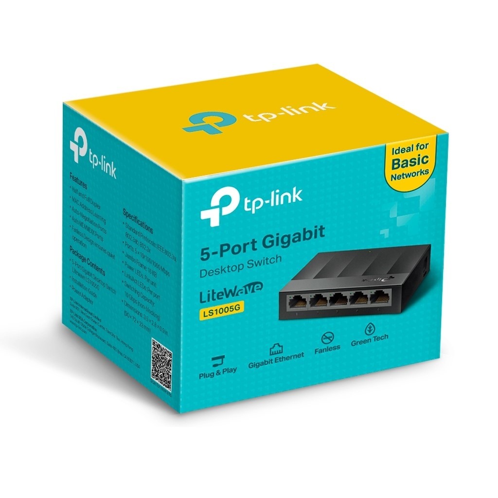 Switch TP-Link LS1005G 5-Port 10/100/1000Mbps Desktop Switch Auto-Negotiation RJ45 port supporting Auto-MDI/MDIX