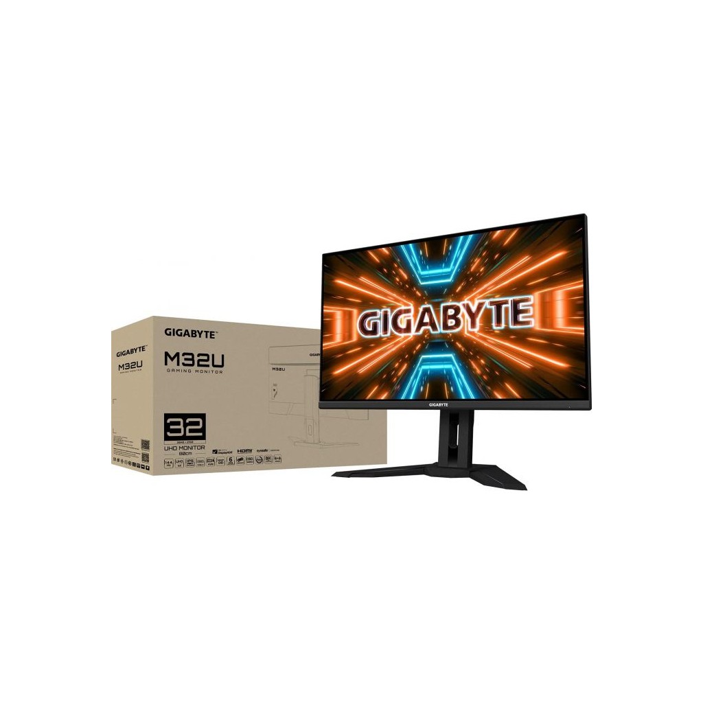 Gigabyte MONITOR 32'' [M32U];4K/IPS/350cd/144Hz/1ms/HDMI/DP3xUSB/1xType-C/Height/Swivel/VESA