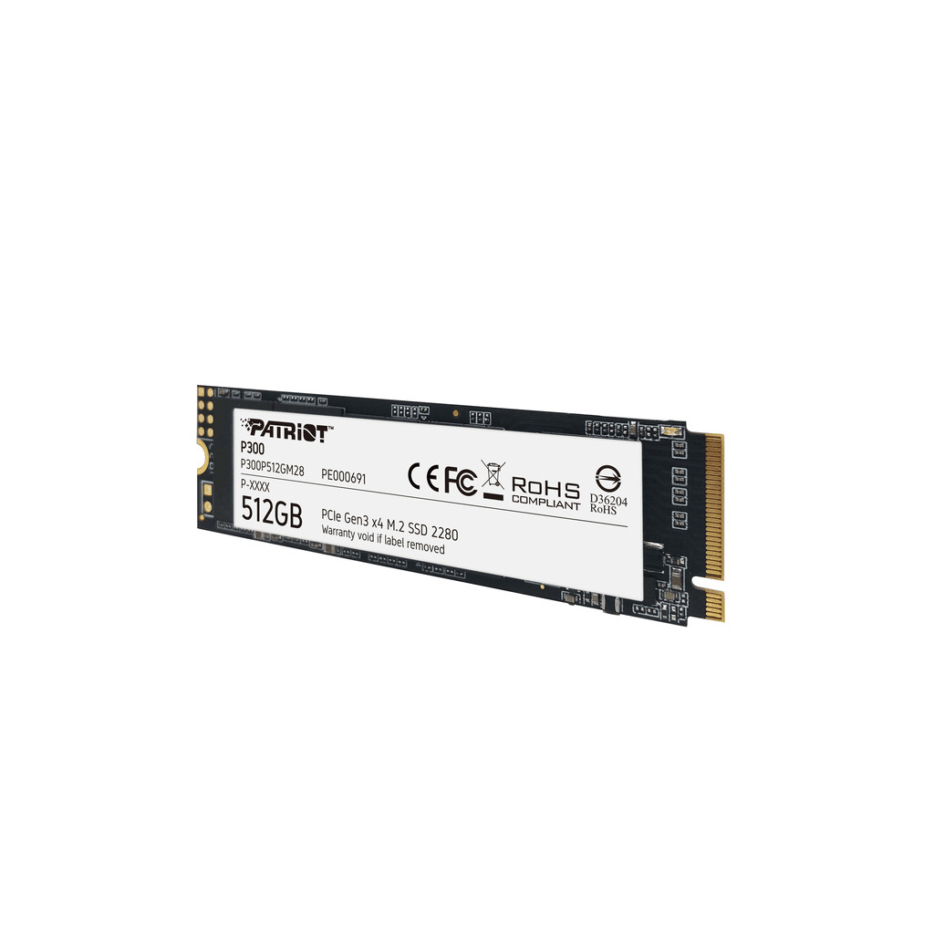 Patriot SSD 512GB M.2;P300 M.2 PCIe Gen 3 x4;up to R/W : 1700/1100MB/s