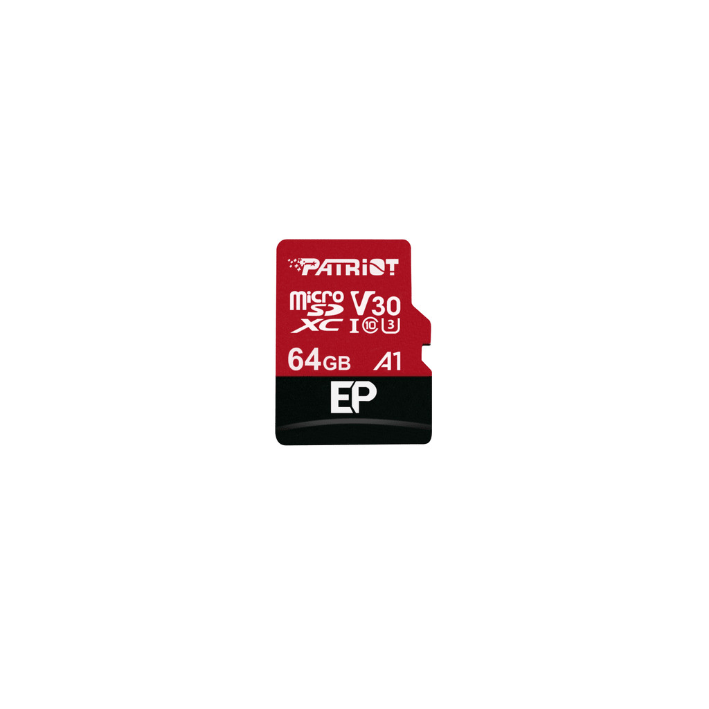 Patriot microSD 64GBEP V30 A1, C10, U3R/W : 90/80MB