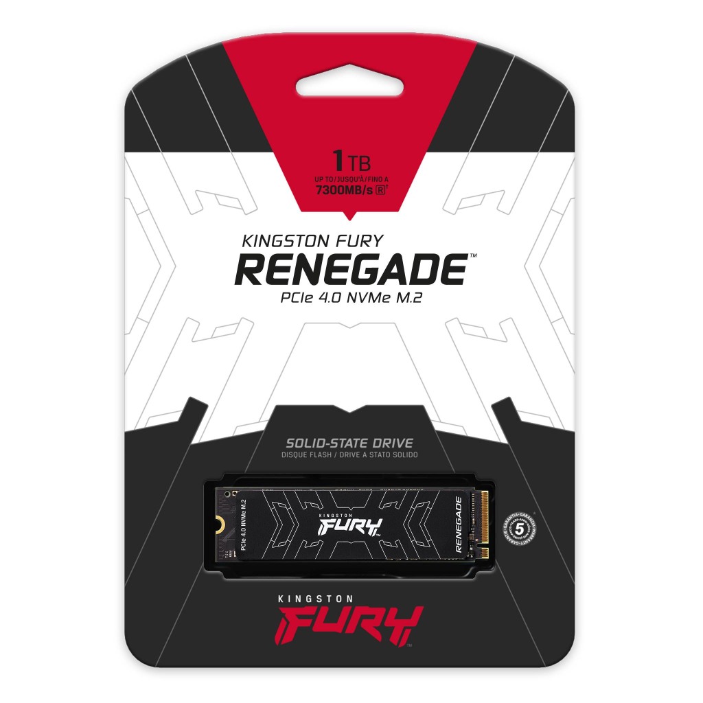 Kingston SSD 1TB NVMe M.2Fury Renegade,  PCIe 4.0R/W : 7300/6000MB/s