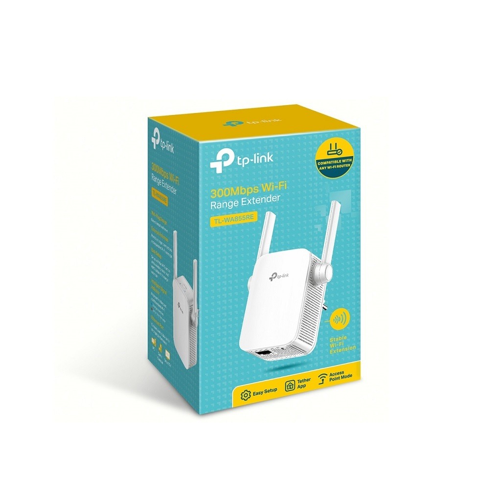 Repeater TP-Link  TL-WA855RE 300Mbps Wireless N Wall Plugged Range Extender Qualcomm 2T2R 2.4GHz 802.11b/g/n