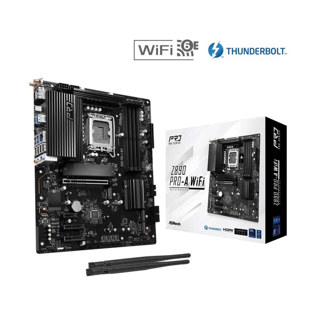 ASROCK MB Z890 PRO-A WIFILGA1851, 4xDDR5, 4xM.2, 4xSATAHDMI, DP, Thunderbolt USB4, ATX, RAID