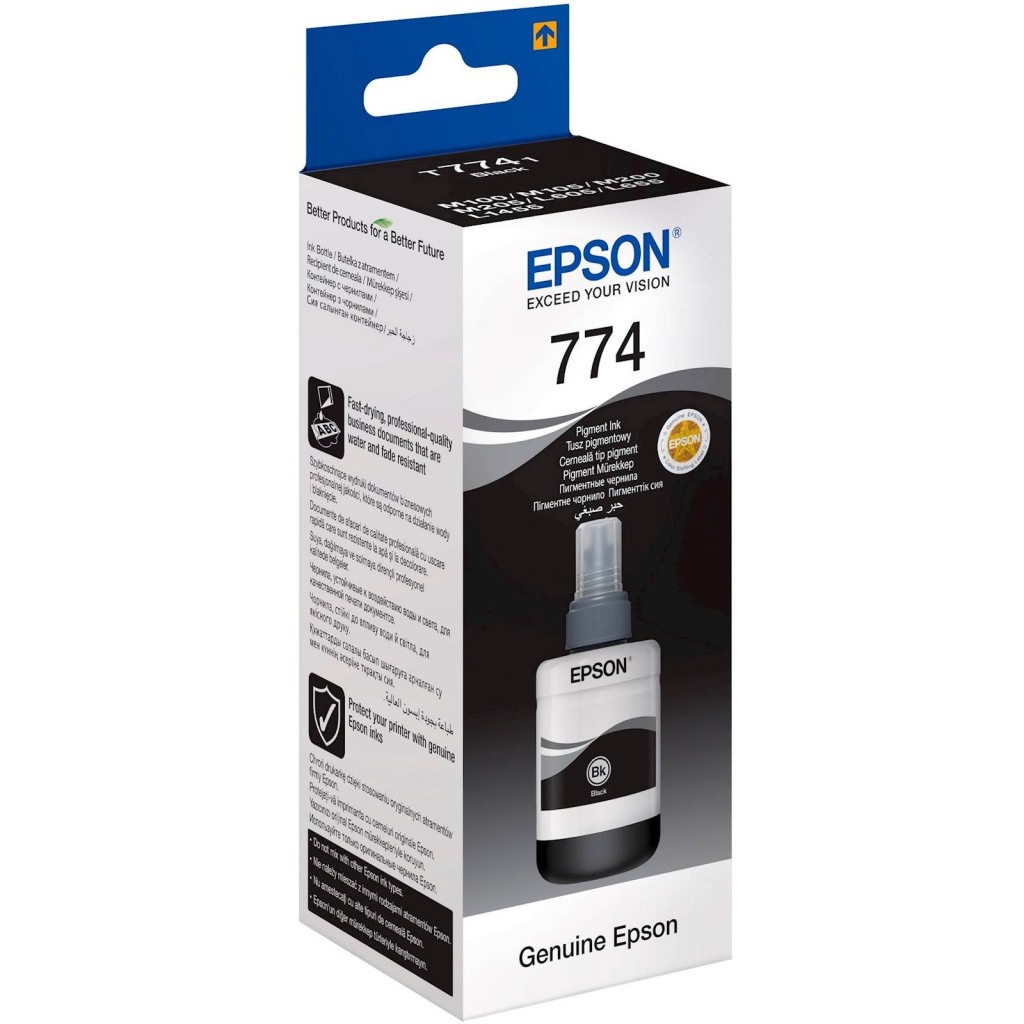 EPSON EcoTank ITS T7741 Pigment Crna Tinta 140ml - Visoka Gustoća, Otporna, Dugotrajna