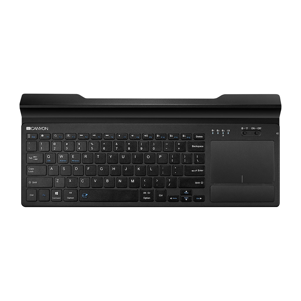 CANYON Bežična Tastatura HBTK7 EN Touch Wireless Black - Kompaktna, Višefunkcionalna, Tiha