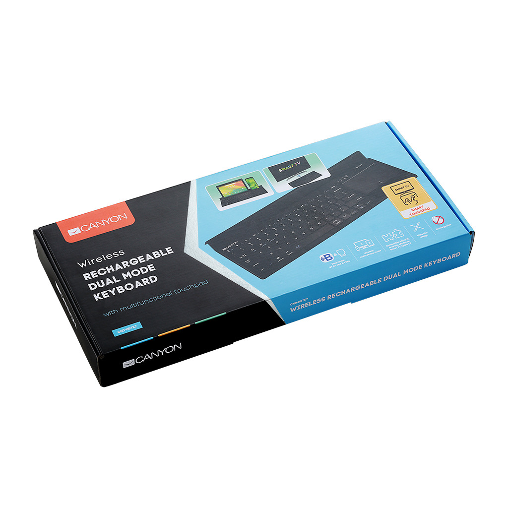 CANYON Bežična Tastatura HBTK7 EN Touch Wireless Black - Kompaktna, Višefunkcionalna, Tiha - Image 4