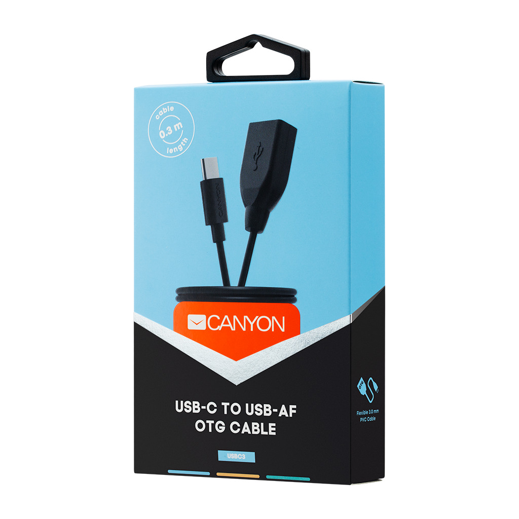 CANYON cable UC-3 USB-A to USB-C 10W 0.3m Black - Image 3