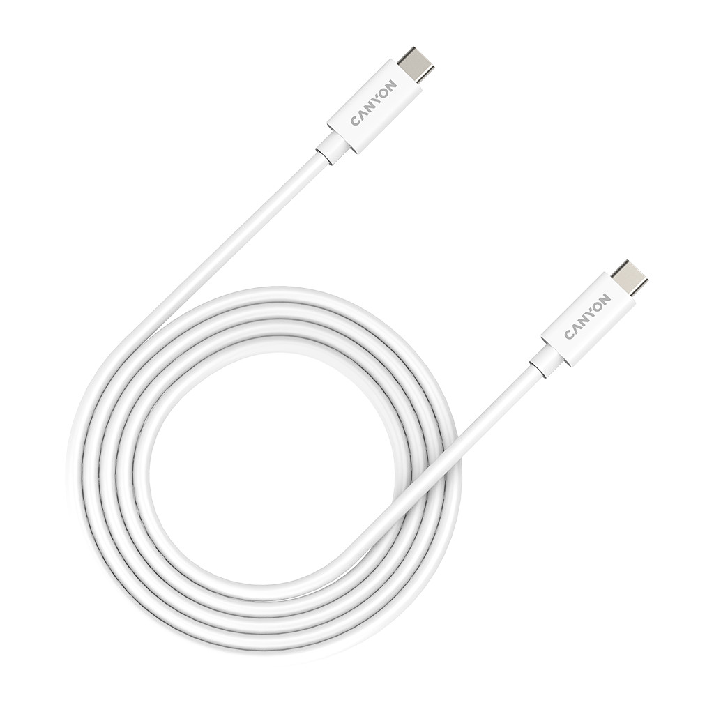 CANYON cable UC-42 USB-C to USB-C 240W 20Gbps 4k 2m White