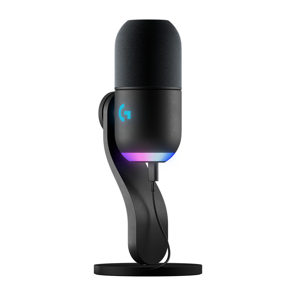 Logitech G Yeti GX RGB Gaming Microphone - LIGHTSYNC - BLACK - USB, 4 Polarna Uzorka, Ugrađeni Headphone Jack, Upravljanje Glasnoćom