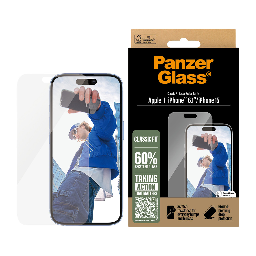 PanzerGlass Screen Protector iPhone 16 | Classic Fit