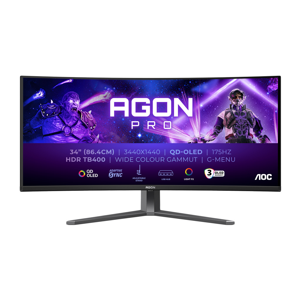 AOC AGON PRO AG346UCD 34" Zakrivljeni QD-OLED Monitor 3440x1440 175Hz 0.03ms Freesync - Image 7