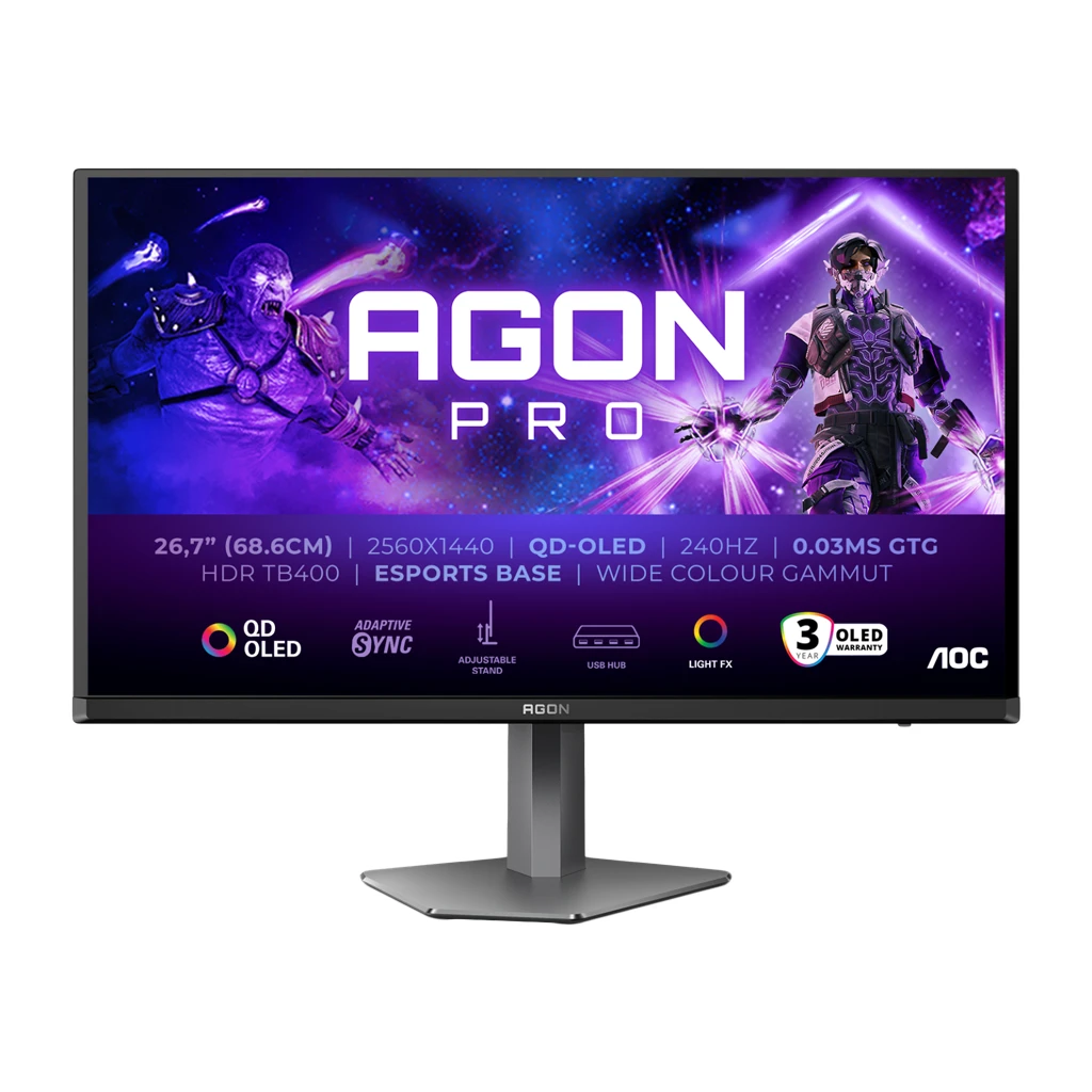 AOC Monitor LED AGON PRO AG276QZD2 26.7" 2560x1440 QD-OLED 240Hz 0.03ms - Image 6